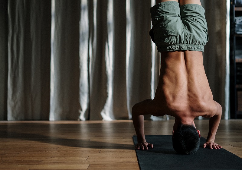 Man doing a headstand