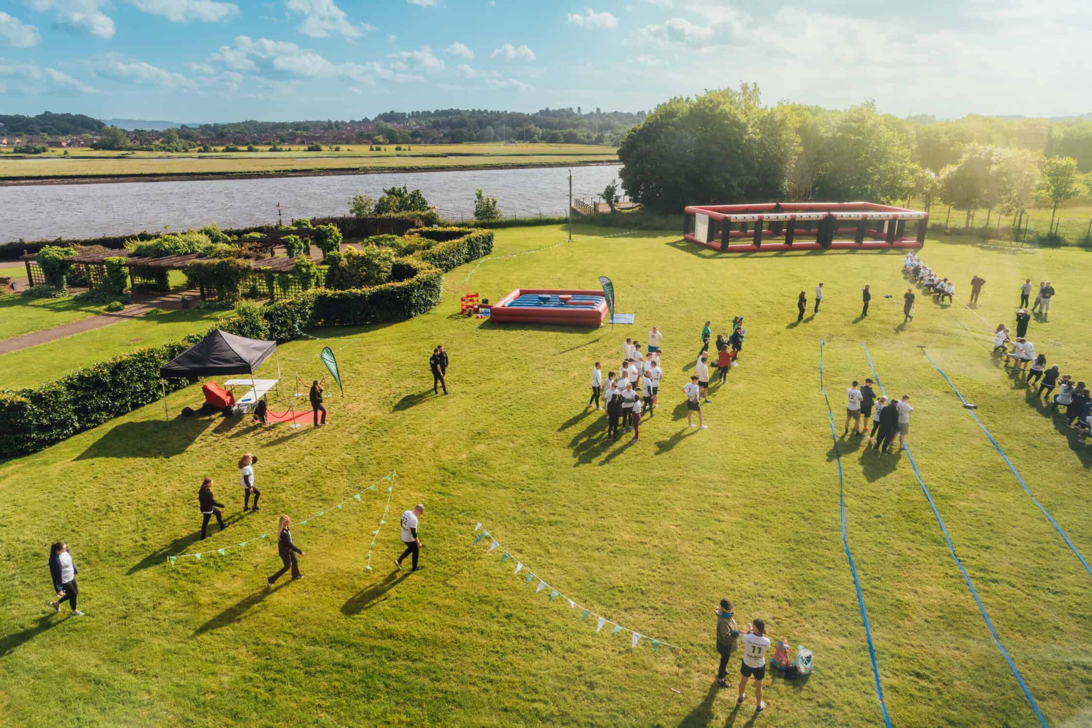 outdoor space showing people taking part in different activities