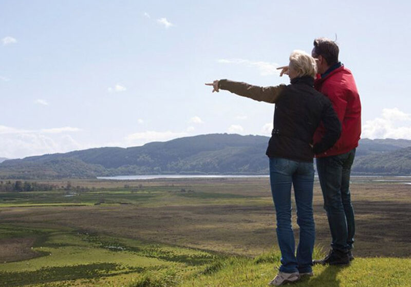 Couple in scottish highlands